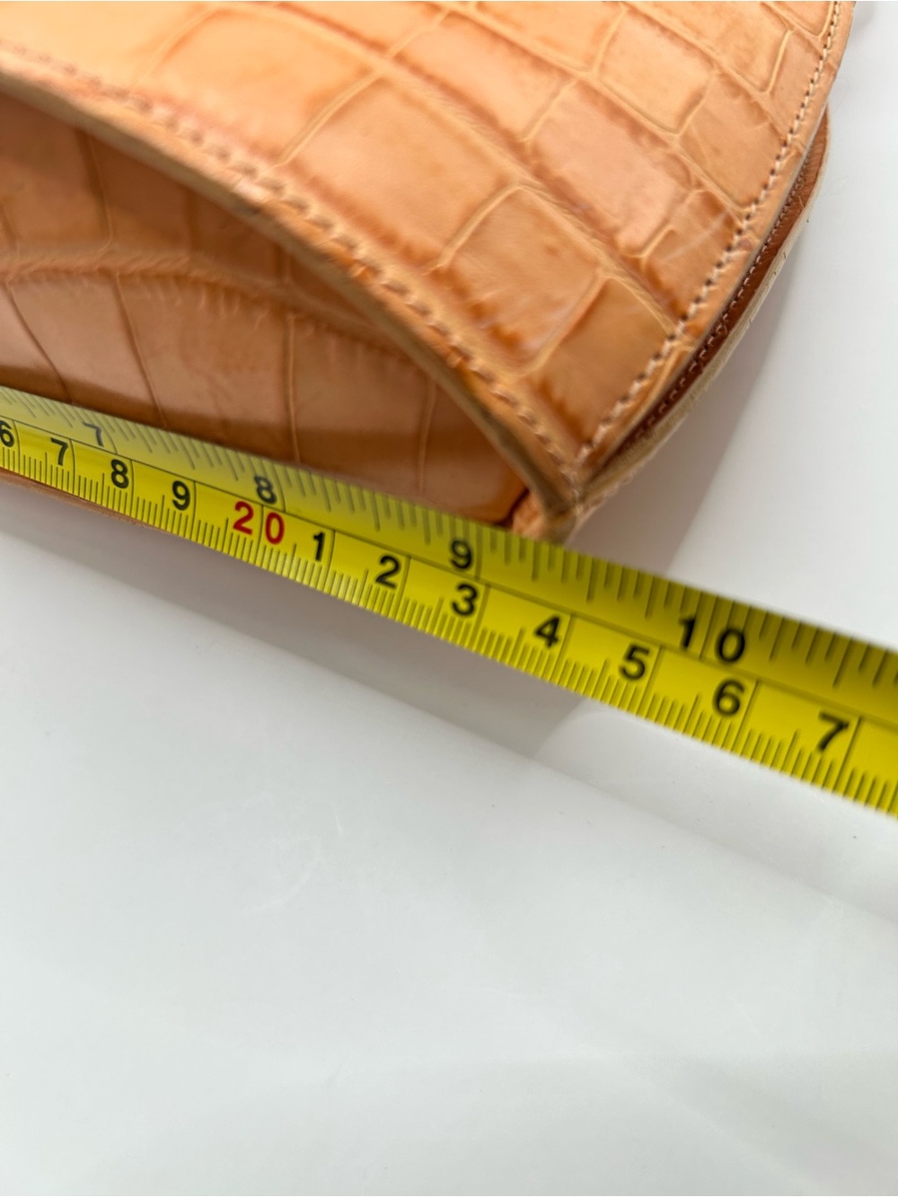 Escada Tan Crocodile-Embossed Crossbody Bag - Picture 12 of 14